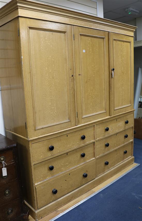 A Heal & Son scumbled pine housekeepers cupboard, W.180cm